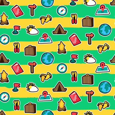 Yaz seyahat sorunsuz vektör desen