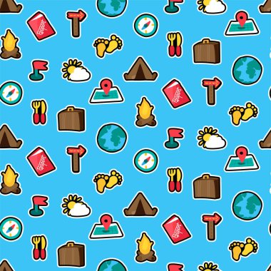 Tatil çıkartmaları sorunsuz vektör desen