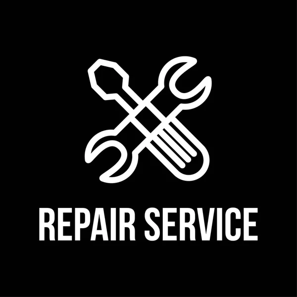 Usługi z płaskim wektor logo projektu naprawy — Wektor stockowy