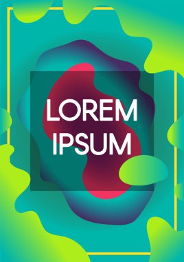 Metin çerçevesi kenarlık asit arka plan ile soyut sıvı şekil