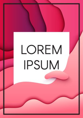 Metin çerçevesi ile soyut kağıt kesme