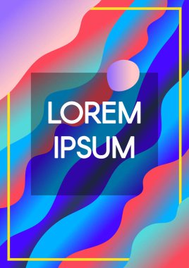 Çerçeve kenarlıklarını degrade arka plan ile soyut sıvı dalgalar