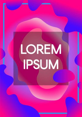 Çerçeve kenarlıklarını ile sıvı şekiller neon arka plan