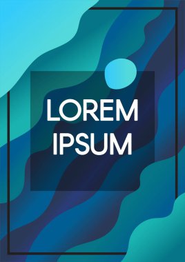 Soyut sıvı metin çerçevesi ile mavi arka plan dalgalar