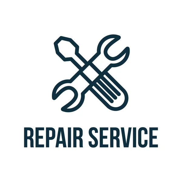 Serviço de reparação design de logotipo vetor plana —  Vetores de Stock