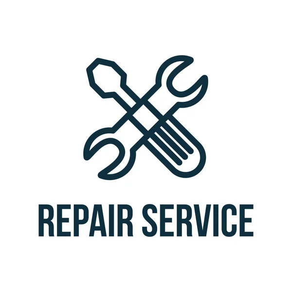 Reparera servicelägenhet vektor Logotypdesign — Stock vektor