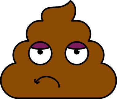 Sıkıcı, yorgun gübre emoji vektör çizim