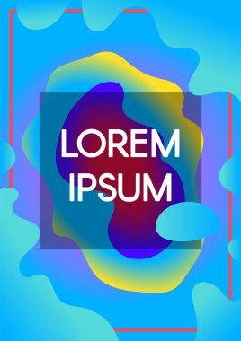 Çerçeve kenarlıklarını ile soyut sıvı şekil şablon banner