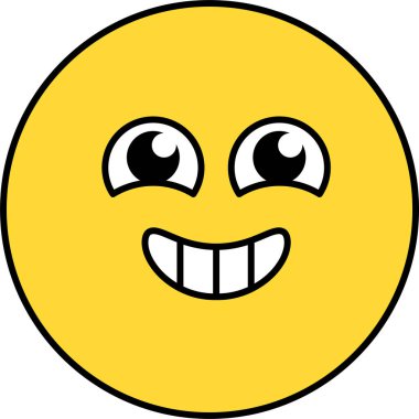 Mutlu, heyecanlı emoji vektör çizim