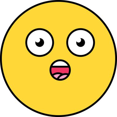 Sürpriz, şok emoji illüstrasyon