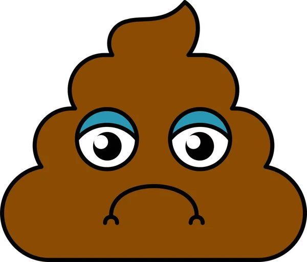 Sad, somber turd emoji vector illustration — Stock Vector