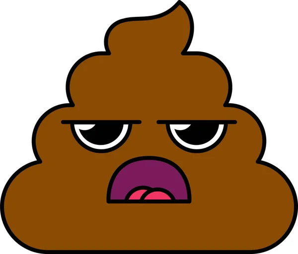 Grumpy poop emoji vector illustration — Stock Vector