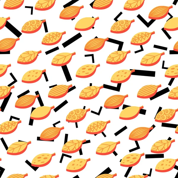 Feuilles stylisées orange motif vectoriel sans couture — Image vectorielle