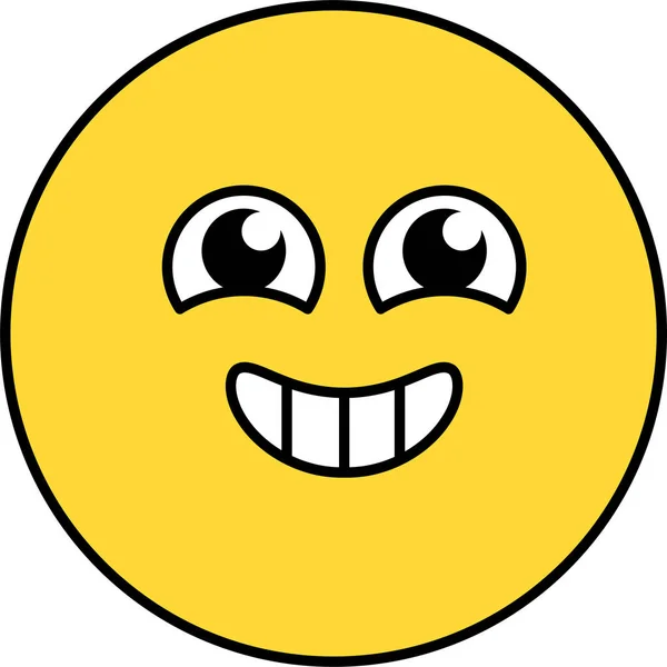 Feliz, emocionado emoji vector ilustración — Archivo Imágenes Vectoriales