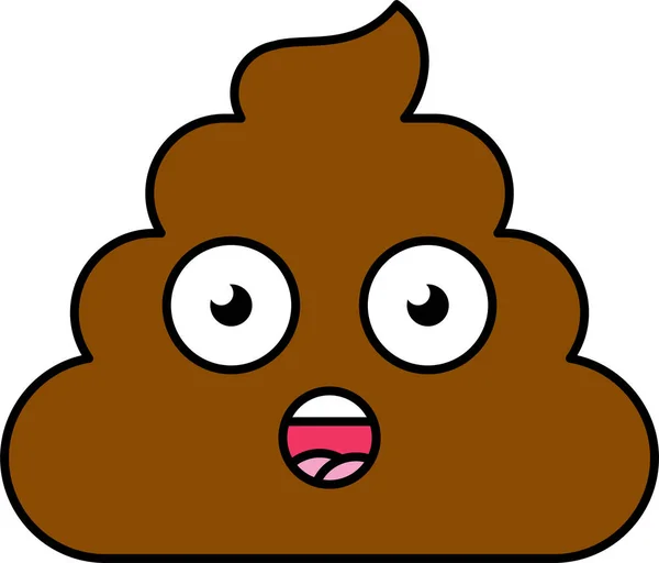 Έκπληκτος, σοκαρισμένος καφέ emoji εικονογράφηση — Διανυσματικό Αρχείο