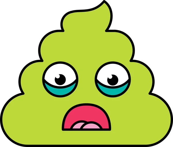 Ilustracja wektorowa szoku, przestraszony poop emoji — Wektor stockowy
