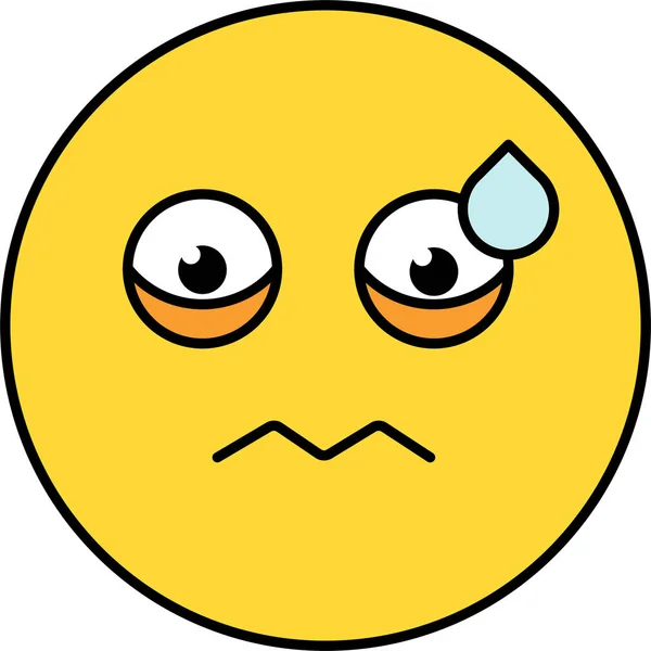 Worried, nervous emoji vector illustration — Stock Vector