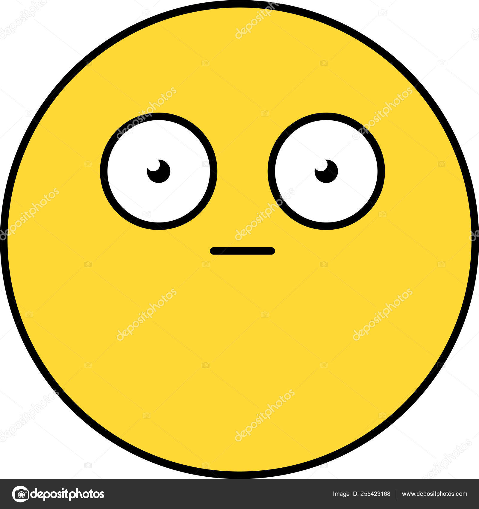 Shocked, scared emoji vector illustration Stock Vector by ©barsrsind  255423168