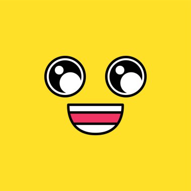 Neşeli gülümseyen emoji vektör çizim