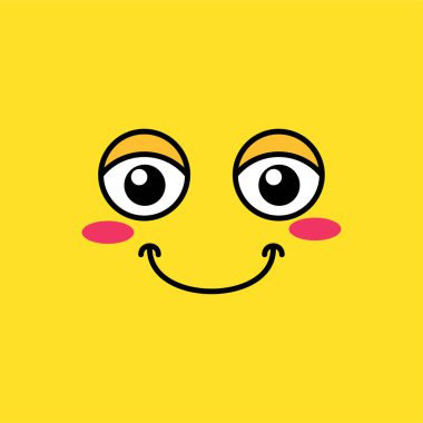 Utangaç emoji vektör çizim gülümseyen