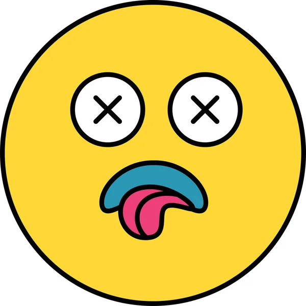 Tote, kranke Emoji-Vektorillustration — Stockvektor