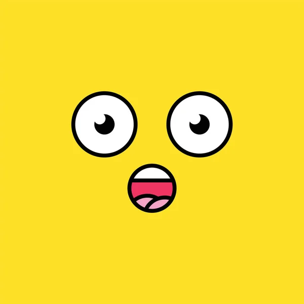 Surprised, shocked emoji vector illustration — Stock Vector
