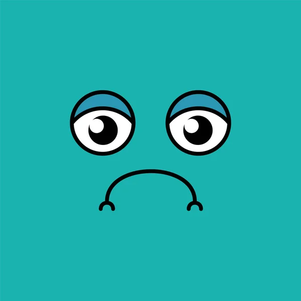 Sad, somber emoji vector illustration — Stock Vector