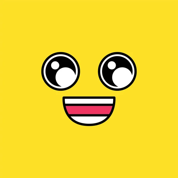 Ilustración alegre emoji sonriente vector — Vector de stock