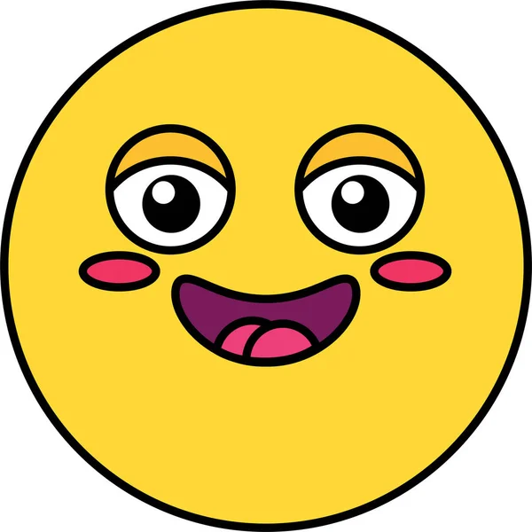 Feliz, tímido color emoji ilustración — Archivo Imágenes Vectoriales