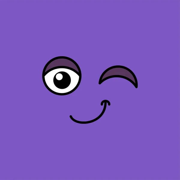 Sorrindo piscadela emoji vetor ilustração —  Vetores de Stock