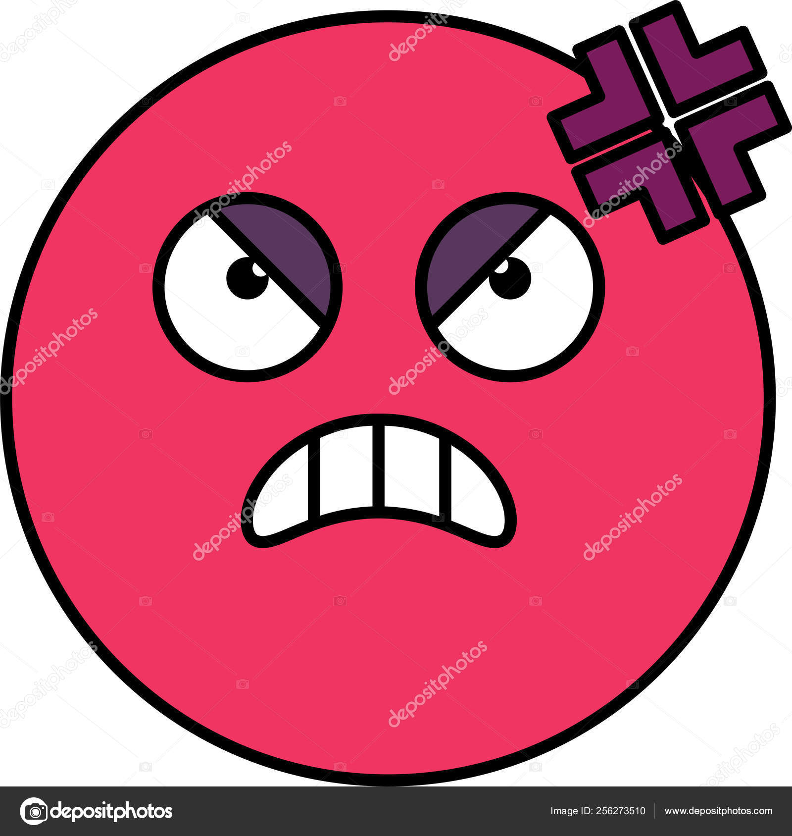 Clipart Cartoon of a Contempt Emoji Emoticon Face (Download Now) 