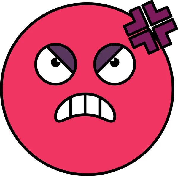 Emoji enojado, molesto ilustración — Vector de stock