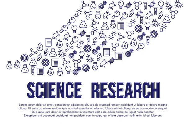 Prueba de laboratorio, plantilla de vector de banner de investigación — Archivo Imágenes Vectoriales