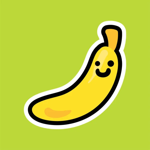 Sourire banane dessin animé personnage kawaii — Image vectorielle
