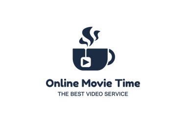 Online film servisi glyph logotürü tasarımı