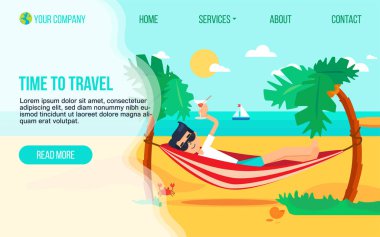 Turizm acentesi düz açılış sayfası şablonu