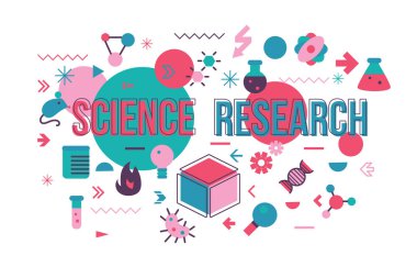 Mikrobiyoloji çalışma vektör illüstrasyonu