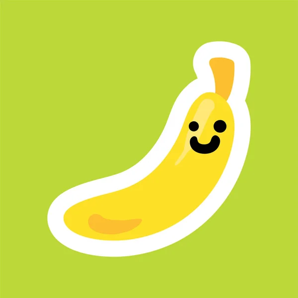 Sourire banane dessin animé personnage kawaii — Image vectorielle