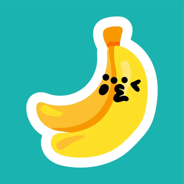 Winking banane dessin animé personnage kawaii — Image vectorielle