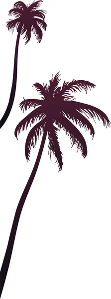 Illustration vectorielle silhouette palmiers — Image vectorielle