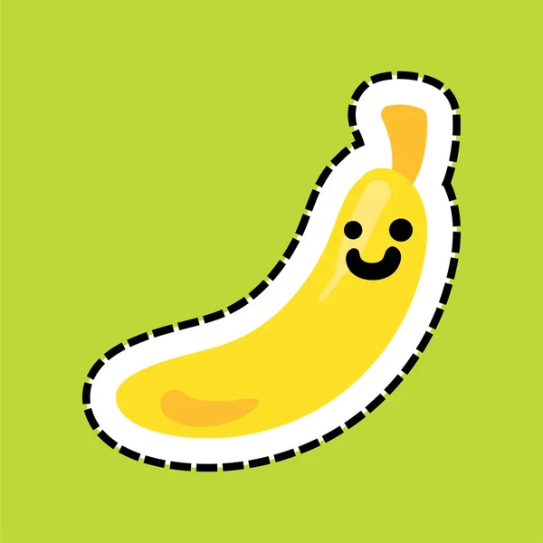 Sourire banane dessin animé personnage kawaii — Image vectorielle