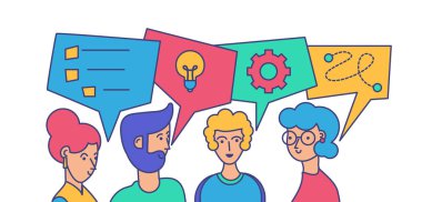 Meslektaşları iletişim vektör illüstrasyon