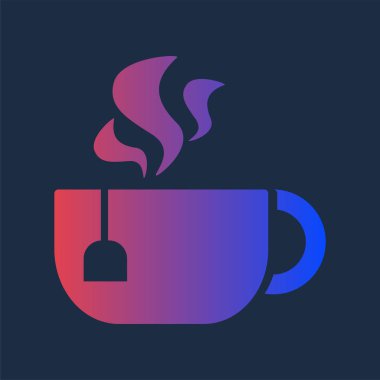 Tasarım Sabah Aroma Hot Drink Fincan Çay Simgesi