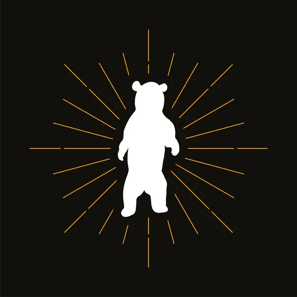 Силуэт медведя-гризли — стоковый вектор