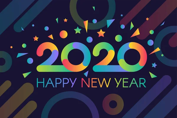 2020 Yeni Yıl afiş şablonu — Stok Vektör