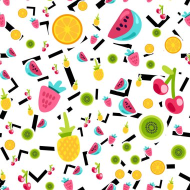 Meyveler dikişsiz vektör renk deseni