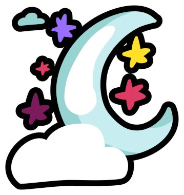 Yarım ay, hilal düz vektör illüstrasyon