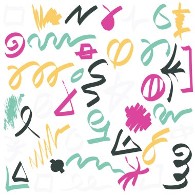 Renk vuruşları el çizilmiş set