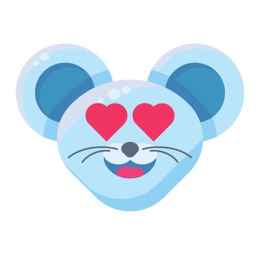 Romantik fare ifade düz illüstrasyon