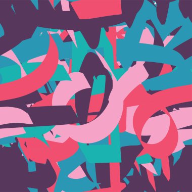 Soyut el çizilmiş tasarım dikişsiz desen.